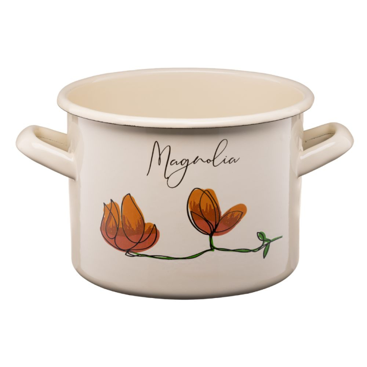 Garnek emaliowany FLORES 16cm/2,4L wzór 1